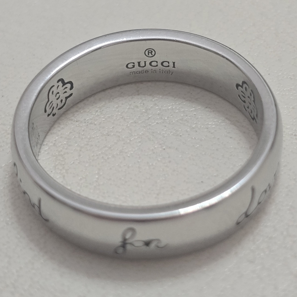 Unisex Gucci Blind For Love Silver Band Ring Size   9 US - Picture 3 of 12